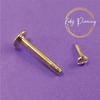 Labret Lip Piercing Gemstone Jewel In 14k Yellow Gold Hollow With Lab Diamonds Set 2.0mm