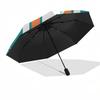Miami Dolphins Logo Automatic Opening Folding Umbrella - Portable 3-Fold Design with 8-Bone Iron Frame, Perfect for Fans and Outdoor Use, Id