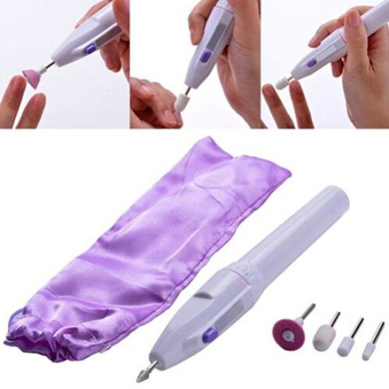 5 Bits Electric Nail File Drill Kit Tips Manicure Toenail Pedicure Salon Pen Shape Set