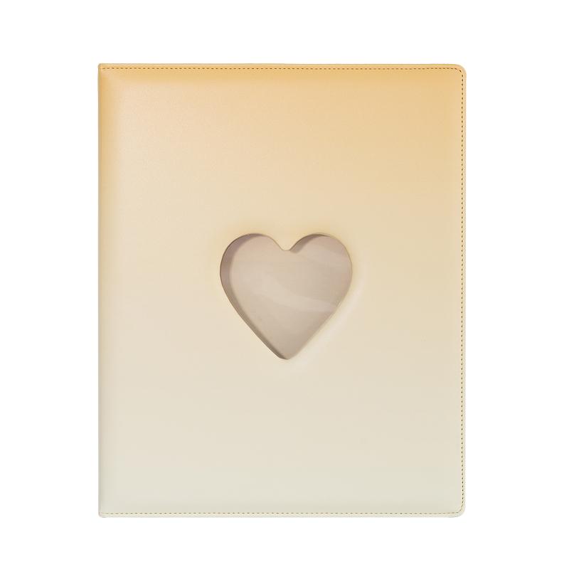 Sweet Heart Cutout Binder A4 Macaron Gradient Card Album D-Ring Loose-Leaf Cute Photocard Holder for K-Pop Idol Photo Collection
