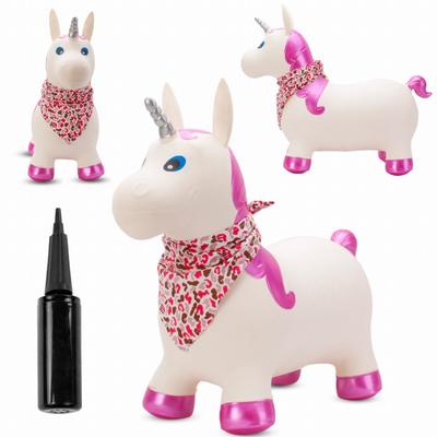 Children's Jumper for Jumping with Pump Unicorn White with Shiny Horn with Bandana