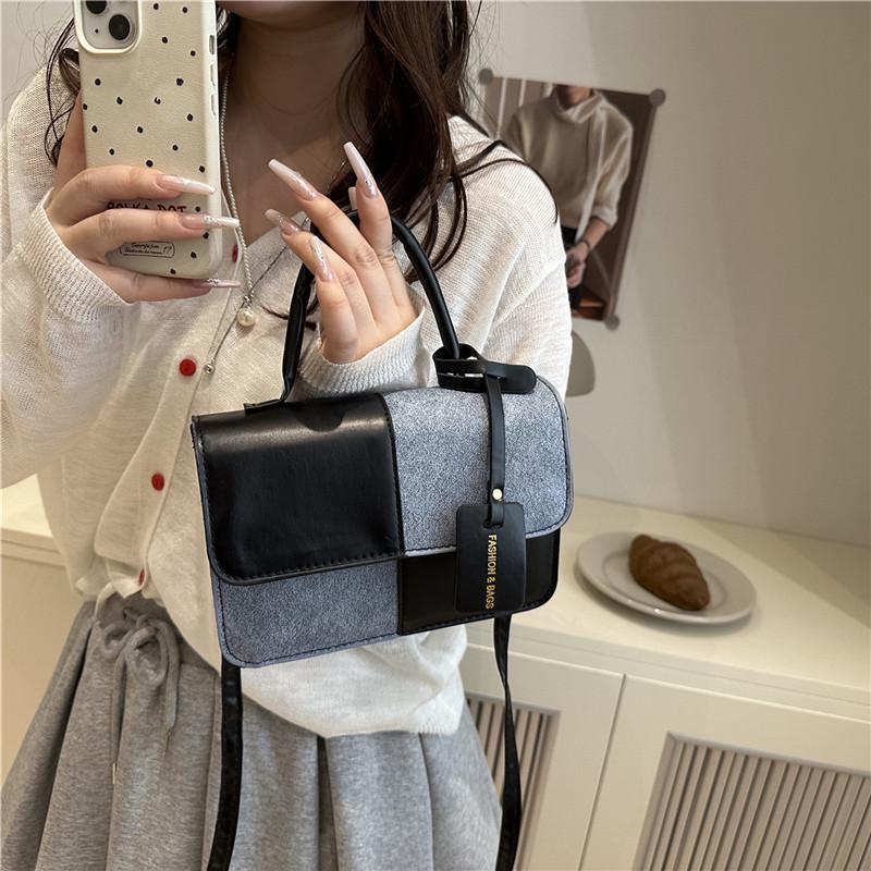 Stylish Commuting Patchwork Texture Crossbody Handbag for Women