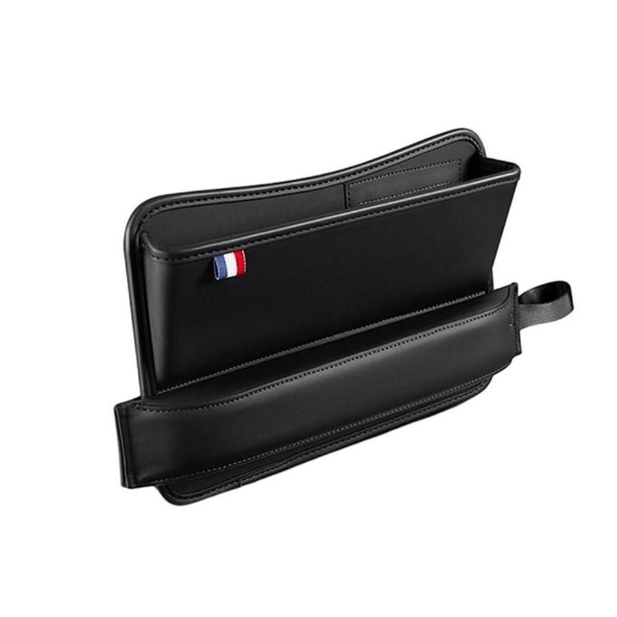 1PC Car Console Side Seat Gap Filler Storage Box PU Leather Front Seat Organizer