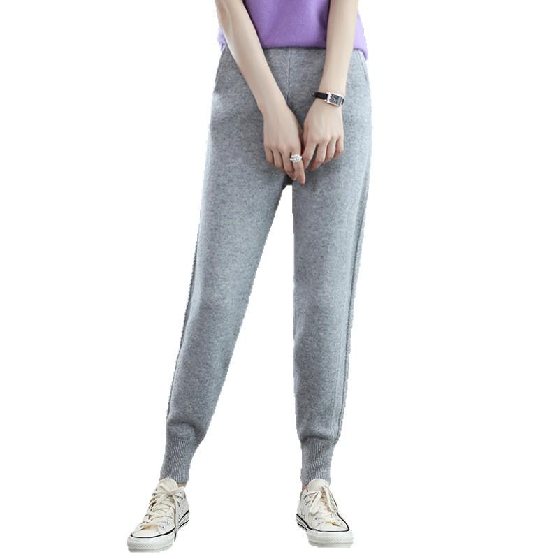2025 Autumn/Winter Women's 100% Pure Wool Casual Knit Pants - Fashionable, Versatile, and Loose-Fit Design.