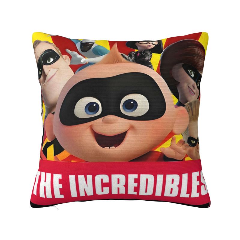 Nordic Style Animation The Incredibles Cushion Cover Polyester Superhero Comedy Throw Pillow Case for Car Square Pillowcase