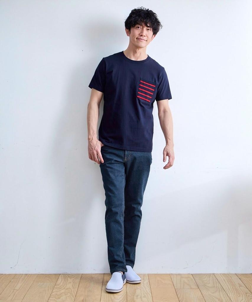 Nissen Slim Stretch Denim Jeans Dark Size 94 Men's (75cm Inseam), Blue,