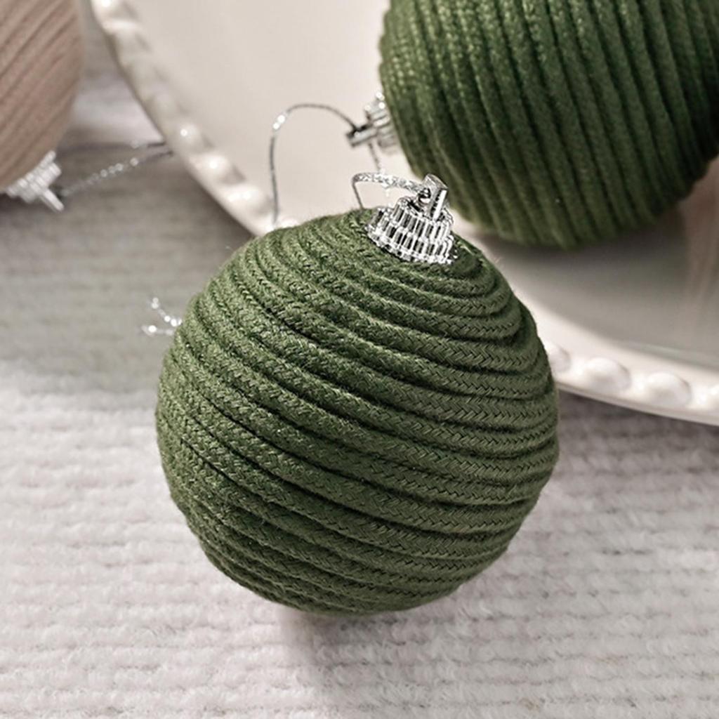 Christmas Tree Ball Ornaments 12 Pieces Cotton Rope Handmade Rustic Decor Christmas Tree Ornaments Set For Bathroom Home Winter