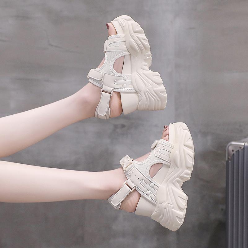 Fashion Fashion Summer Women Sandals Peep-toe Wedge Platform Sneakers Woman 10.5CM Heels Thick Bottom Sandal New Casual Beach Flip Flops