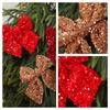 Christmas Sequin Bow Ornament Festive Shiny Decor Accessory for Indoor Christmas Tree Holiday Party Home Decoration Favor