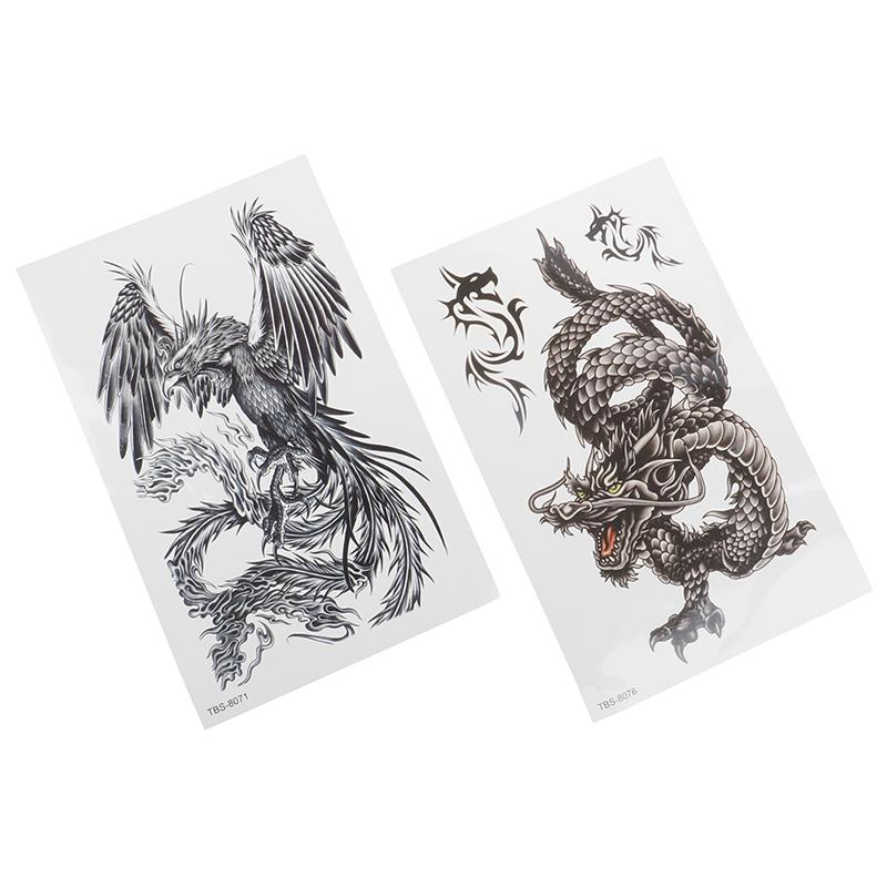 Wasserdichtes Temporäres Klebetattoo Drache Phönix Körper Arm Bein Kunst Aufkleber Cool