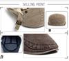 Vintage Distressed Cotton Newsboy Beret - Unisex Spring/Summer Casual Duckbill Cap