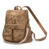 PU Backpack Multi Pocket Zipper Closure Casual Daypack for Women Daily Travel