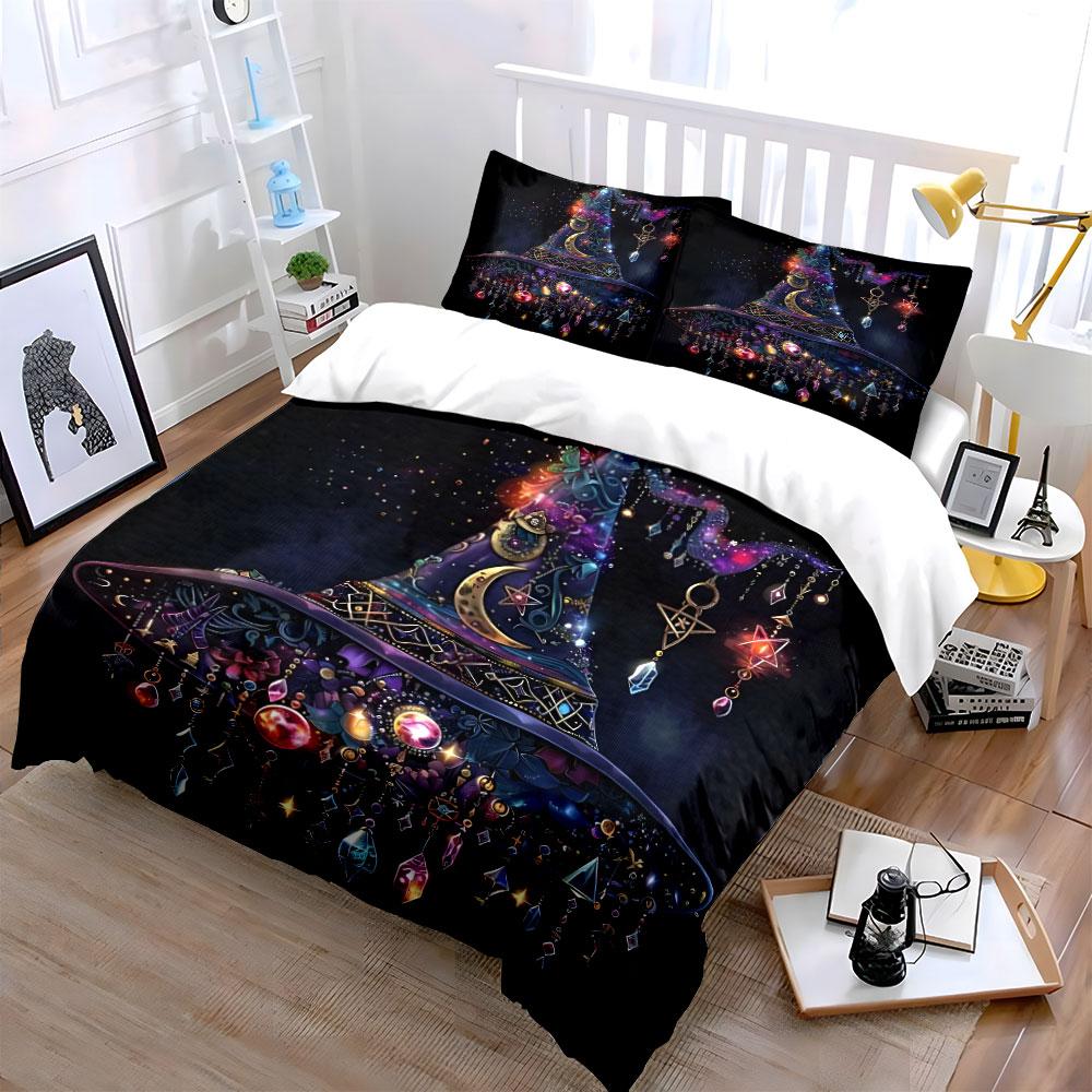 Mystical Witchcraft Decor Set Bedding Set With 1 Duvet Cover 2 Pillowcases Single Double King Queen, Gift