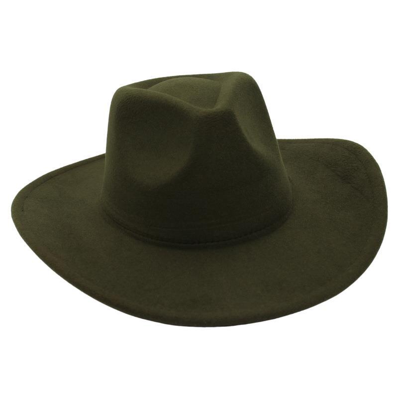 Ins-Stil Zylinder mit breiter Krempe, einfarbiger Jazzhut, Filzhüte für Herren und Damen, schlichte Wollhüte, altmodische Fedora-Hüte