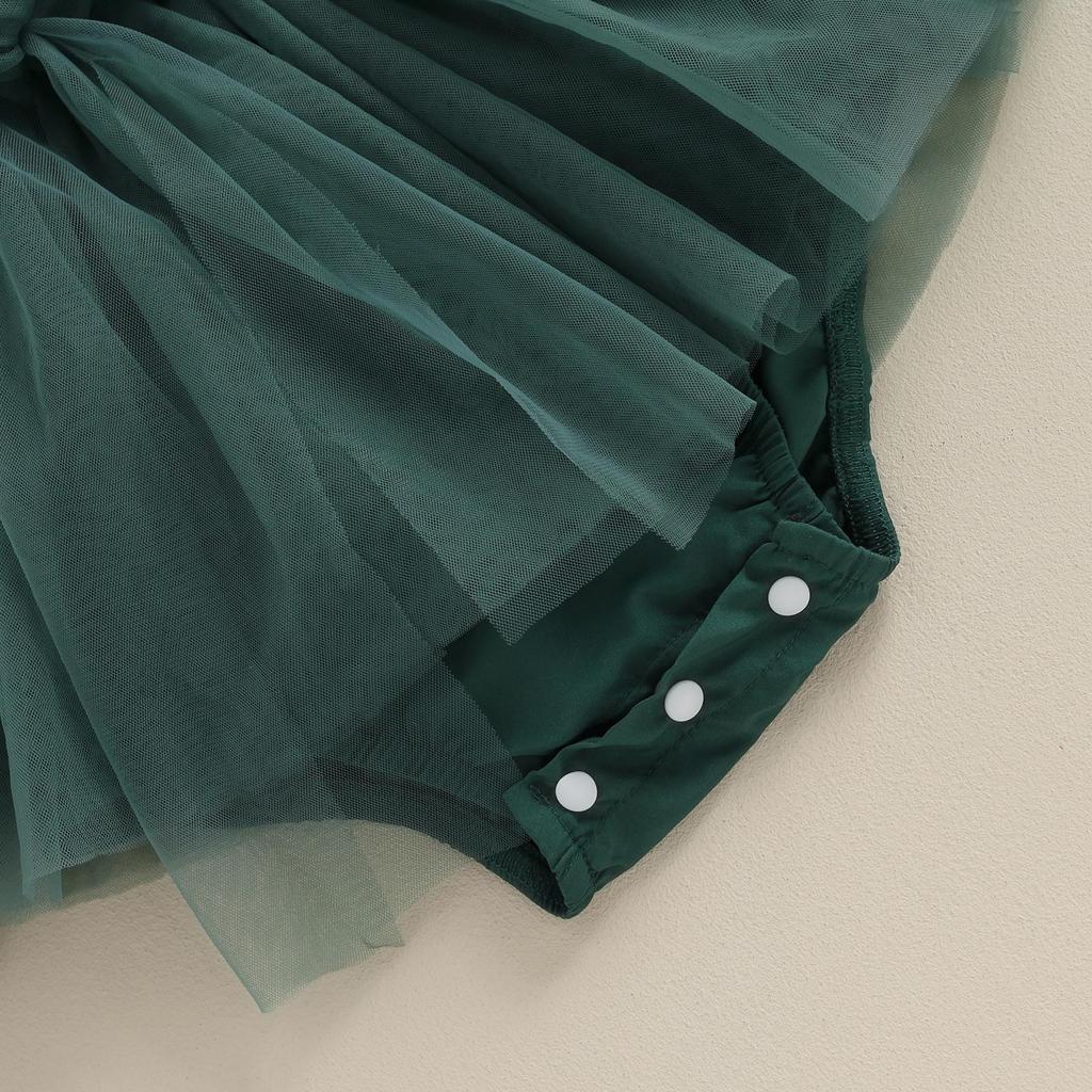 Baby Girls Rompers Dress Solid Color Tulle Skirt Hem Sleeveless Jumpsuits 3M 6M 12M 18M Toddler Clothes Infant Bodysuits with Bow Headband