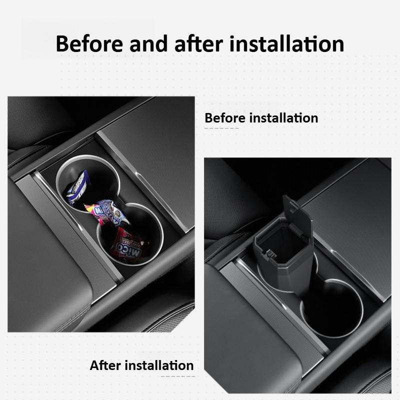 Seitenür-Mülleimer für Tesla Model 3/Y/X/S/YL Juniper Serie Mülleimer Abfalleimer mit Deckel Mittlere Aufbewahrungsbox Organizer-Etui