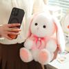 Shawl Bunny Stuffed Animal With Plush Short Hair For Kids Birthday Gift And Decoration