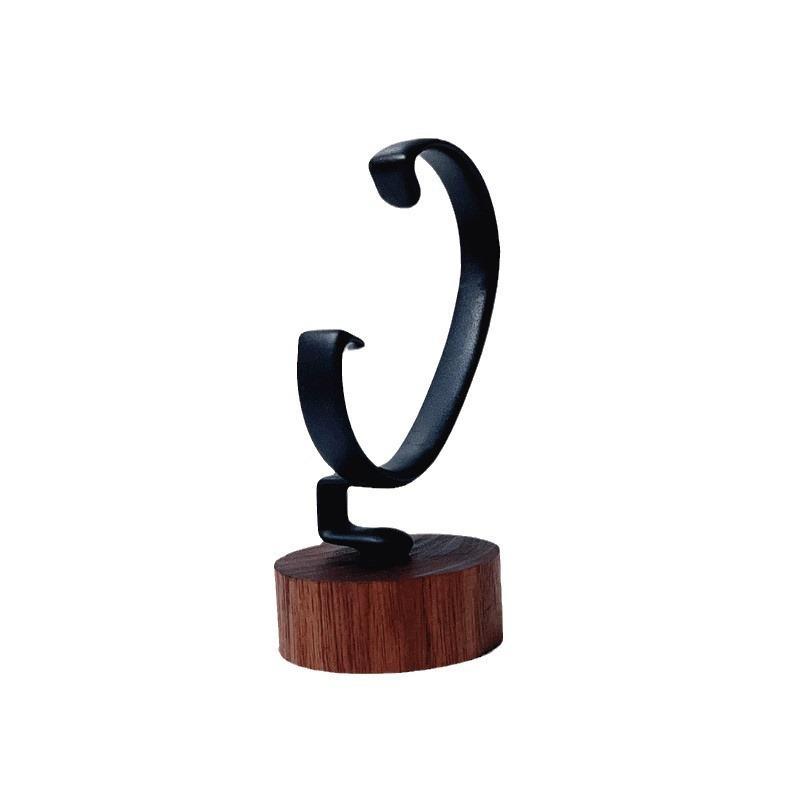 Wooden C-Shaped Watch Holder Single Slot Jewelry Bracelet Organizer Display Stand for Personal Use 1Pcs