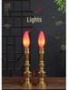 Pure Copper LED Candle Lamp for Offering: Everlasting Wealth God Incense Candlestick