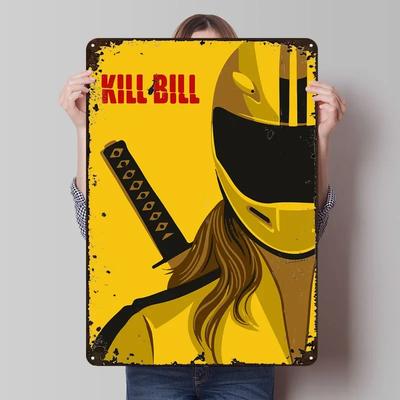Poster di film classico Kill Bill Segno Metallico Retro Personalizzato Latta Decorazione da Parete Decorazione Moderna per la Casa Soggiorno