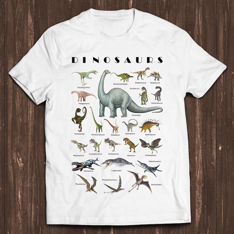 Dinosauriërs Wilde Natuur Prehistorisch Jura Retro Gamer Cult Meme Film Muziek T-SHIRT
