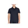 Solid Color Polo Neck Short Sleeve Polo Shirt Men Tops Black 2031C955-001