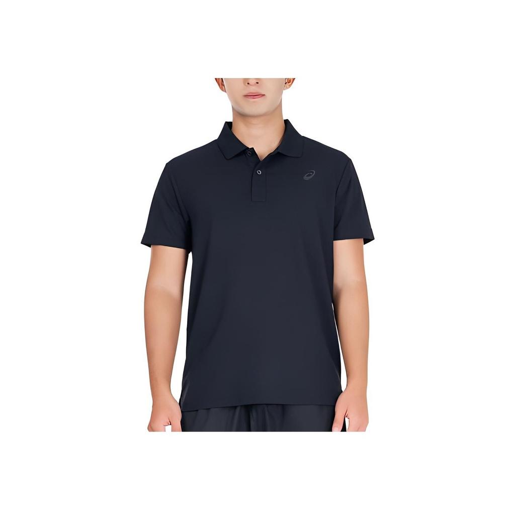 Asics Solid Color Polo Neck Short Sleeve Polo Shirt Men Tops Black 2031C955-001