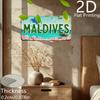 Tropical Maldives License Plate - Retro Travel Poster Design with Turquoise Lettering - Lightweight Aluminum Plaque () - Beach H