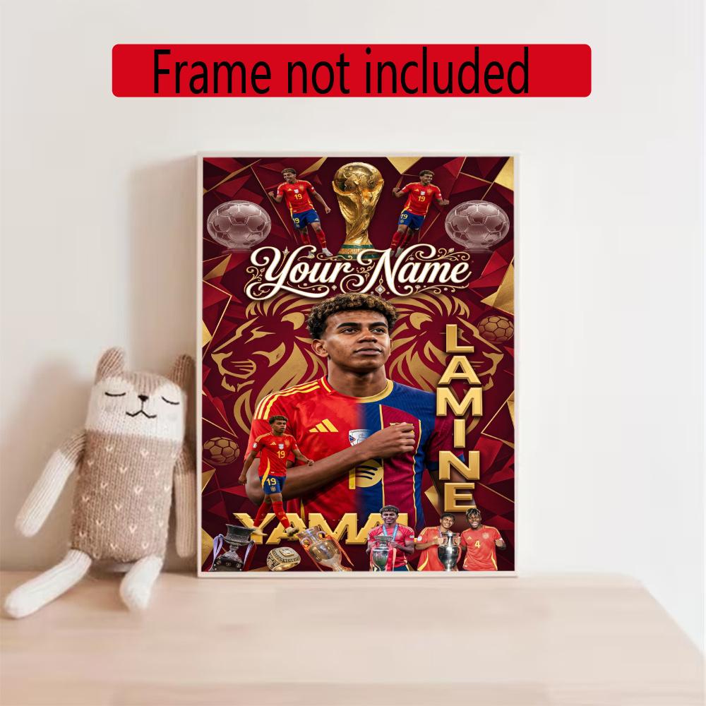 Lamin Yamal Customize Your Name Diamond Painting Round Diamond Diy Frameless Holiday Artwork Suitable For Home Office Wall Decoration