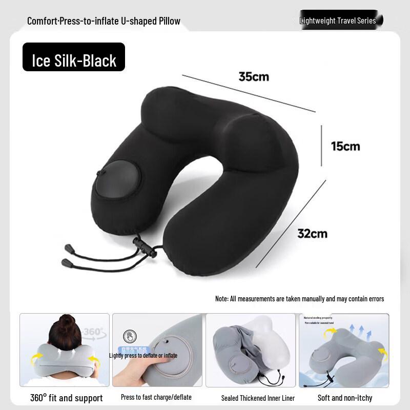 Kasisc Inflatable Double Hump U-shaped Neck Pillow