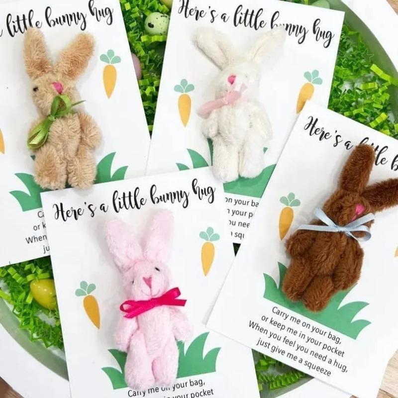 

Мягкий кролик в виде кармана, 4 шт., плюшевые игрушки ручной работы для эмоциональной поддержки, позитивные пасхальные подарки в виде кролика в виде кармана с открытками, наполнители для пасхальной корзины 4PCS