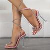 Fashion Eilyken PVC Transparent Butterfly-knot Ankle Buckle Strap Women Sandals Sexy Stripper Banquet Thin High Heels Shoes