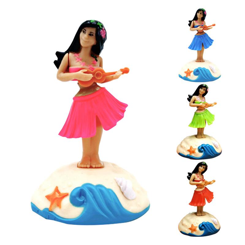 Cartoon Automotive Trim Tabletop Ornaments Hawaiian Girl Dashboard Doll Figurine For Car interior Home Office Desk Bedroom