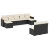 VidaXL Salon de Jardin avec Coussins 9 pcs, Canapés de Terrasse, Ensemble de Meubles de Patio, Mobilier d'Extérieur, Noir 3258773