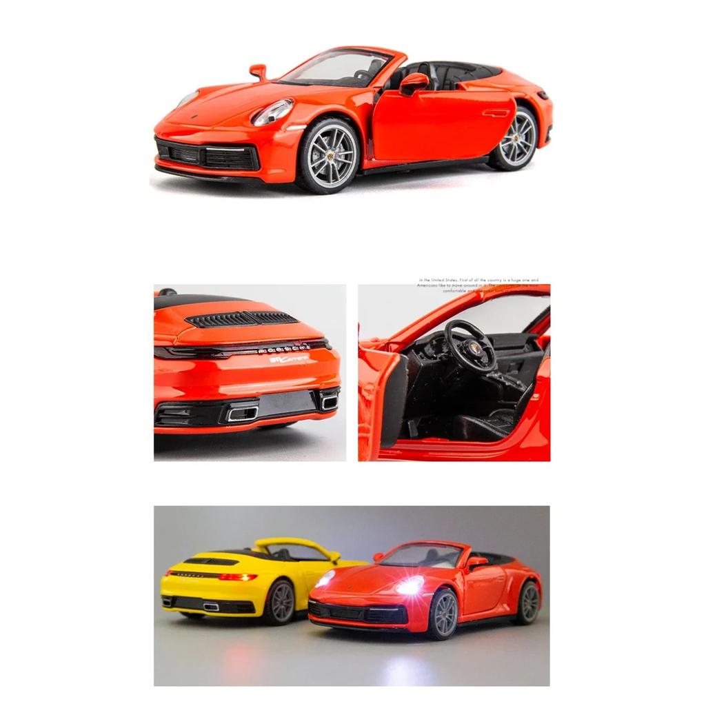 1/32 Porsche 911 Carrera Supercar Alloy Model Car Toy Diecasts Casting Sound and Light Car Toys For Children Vehicle