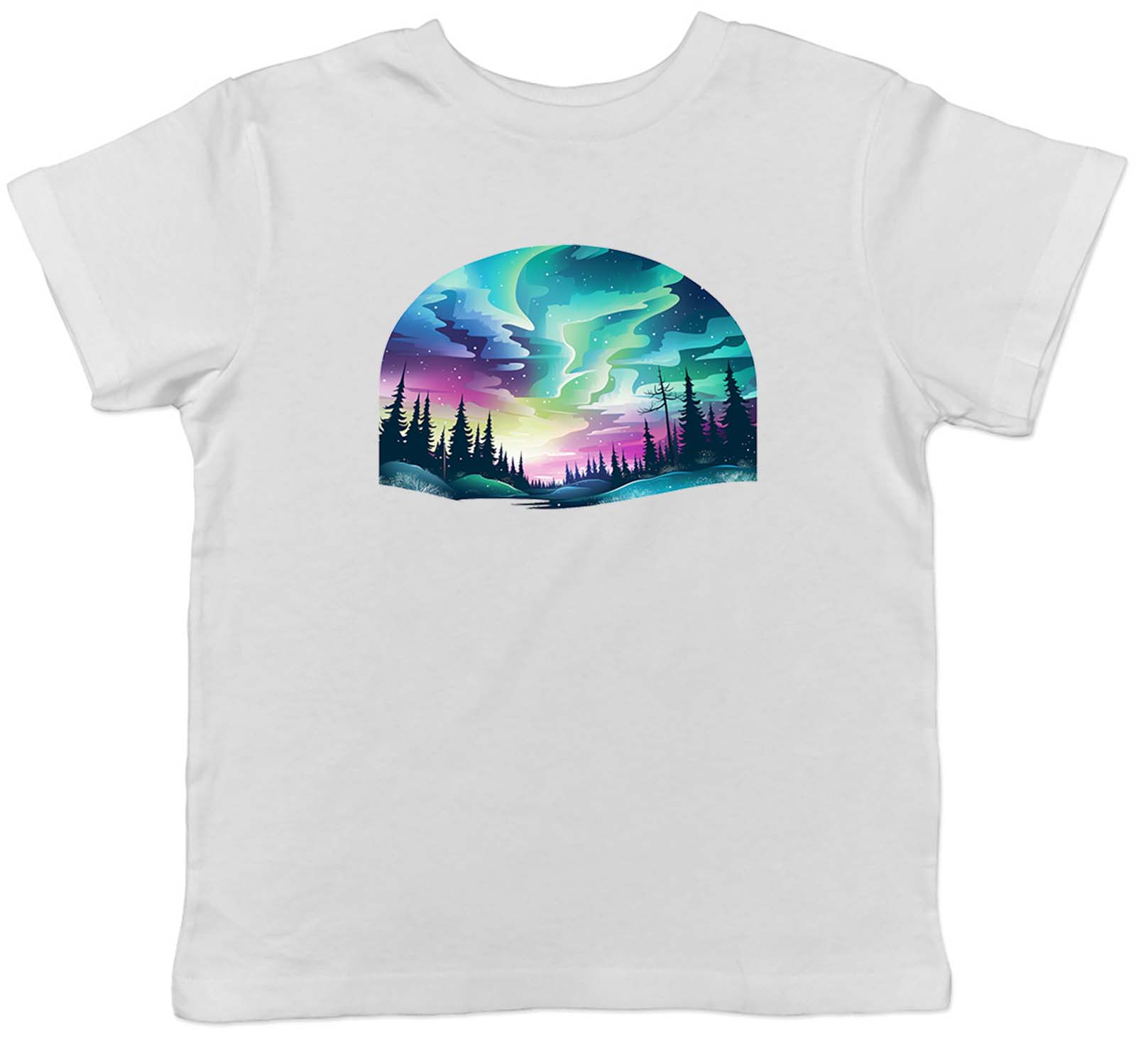 Northern Lights Kids T-Shirt Aurora Borealis Sky Childrens Boys Girls Gift 140