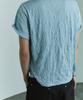 Beullusseonpeullawo Textured Henley Neck Short Sleeve T-Shirt [Blue]