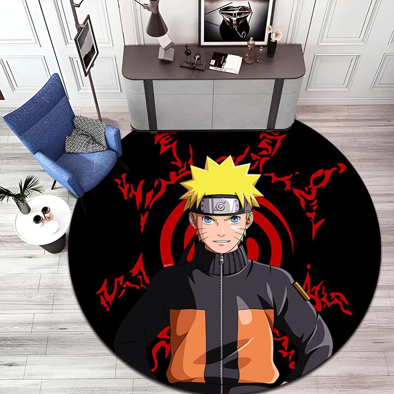 Famous cartoon NARUTO protagonist Uzumaki Naruto round carpet soft home decoration anti-slip door mat outdoor picnic mat carpet M4