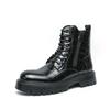 High-end Retro Thick-soled Height-increasing Boots for Autumn and Winter Casual Large-head Motorcycle Boots Zapatos Para Hombre