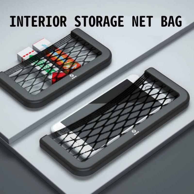 Car Storage Net Pocket Mesh Bag Organizer Elastic Flexible Bag For BMW M Performance E36 E46 E60 E90 E91 E92 E93 F30 F20 pdcr06