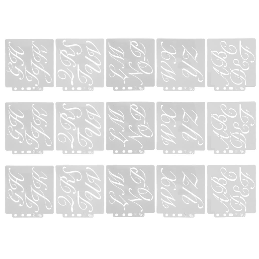 15 stücke Brief Vorlage Hohl Wiederverwendbare PET Malerei Form Interessant Karte Machen Liefert für Kunst