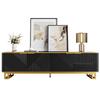 TV Cabinet with Four Doors, TV Stand, TV Panel, Low TV Stand. Unique Design, Geometric Texture. 160 X 37.5 X 48 Cm (L X W X H)