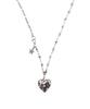 High School Disco Glitter Heart Chain Necklace