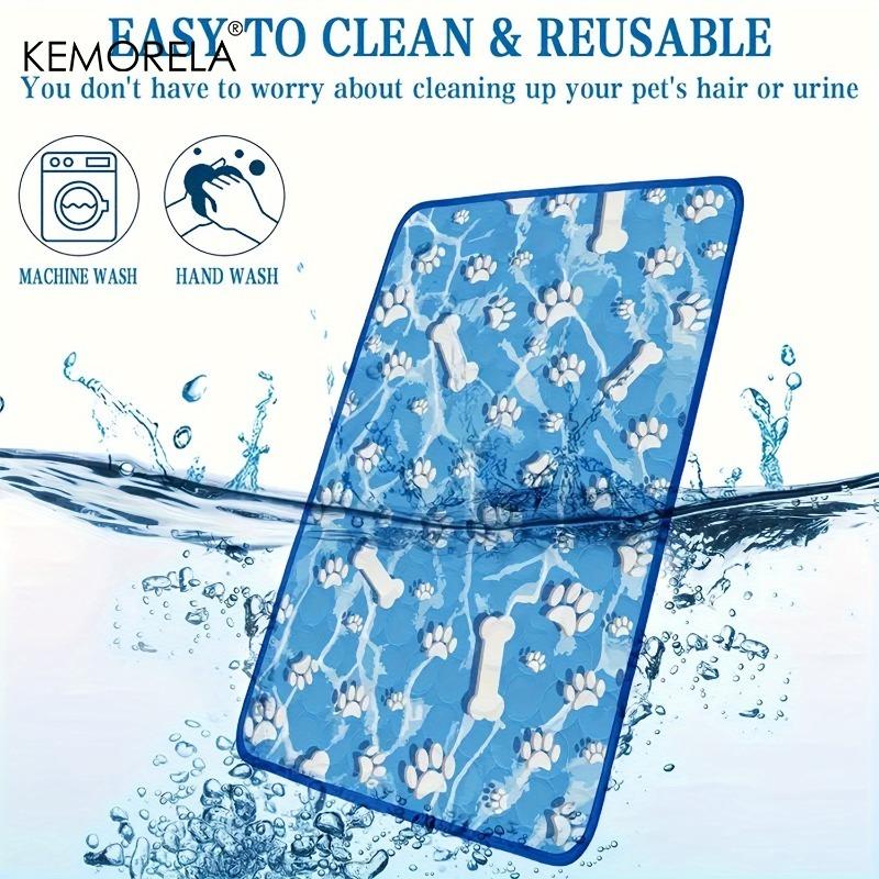Extra Large Cooling Mat for Dogs & Cats Washable Summer Pet Self-Cooling Pad with Bone Paw Print Design For Cat Beds Dog Houses
