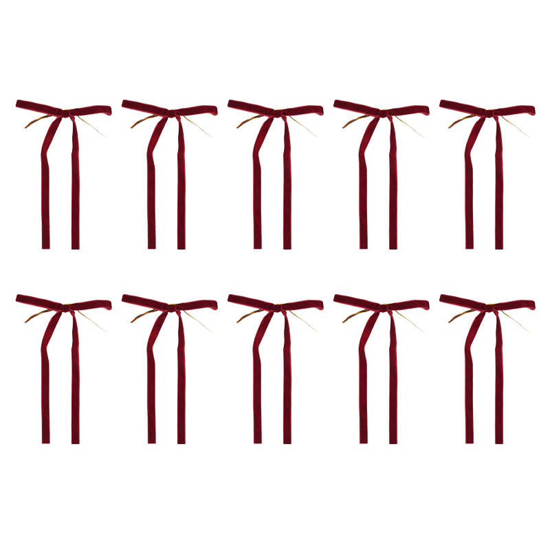 10 Pcs Velvet Bow Tie Christmas Tree Decorative Craft Gifts Bag Packaging Knot Pendant DIY Accessories Ornaments Home Decoration