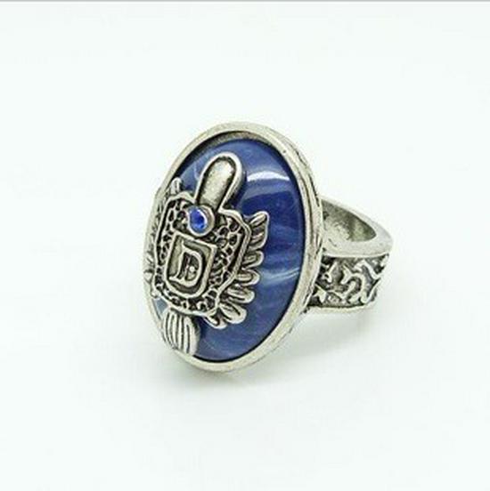 

Damon Punk Vampire Diaries Silver Lapis Lazuli Diamond Geometric Ring JZ102