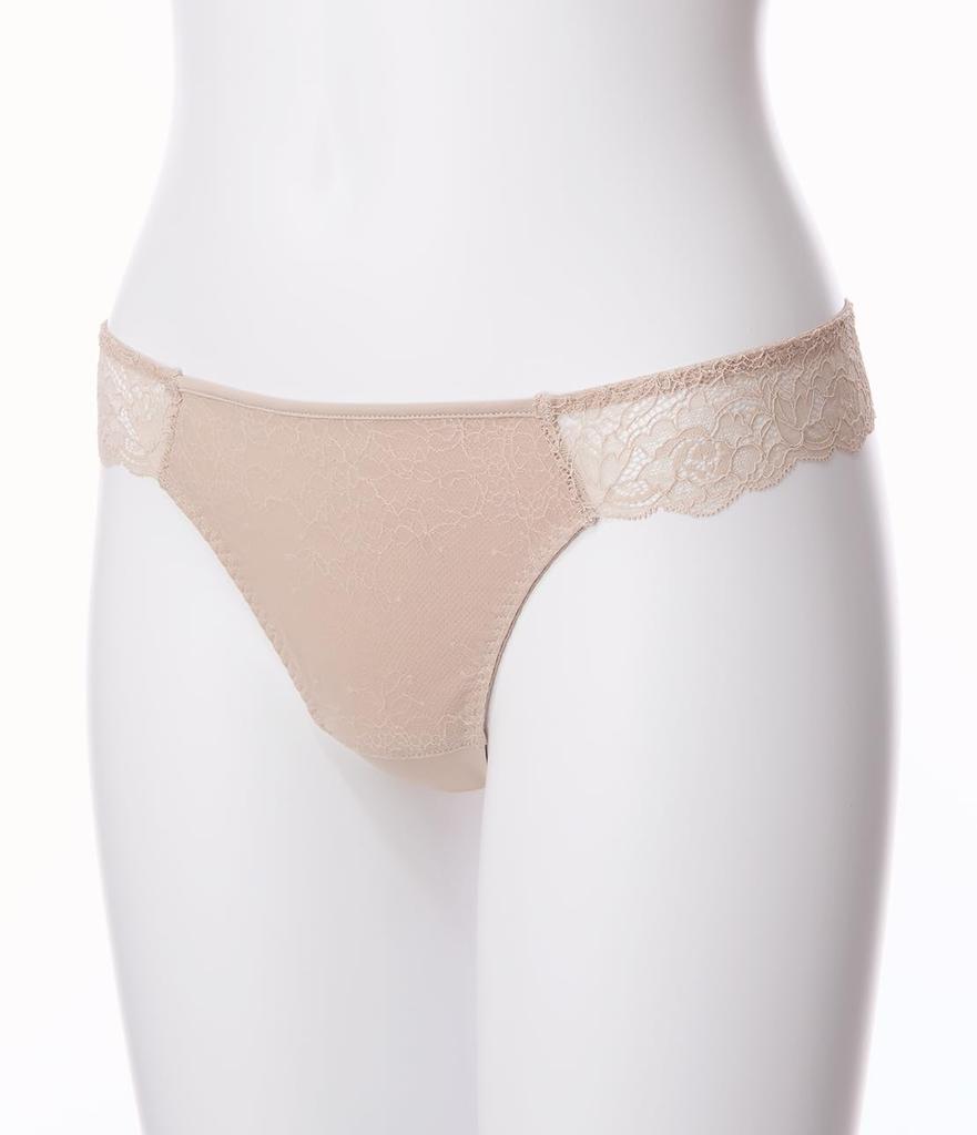 Peach John Soft Sides and Lightweight Chest Thong Sizes [Lace, Back, Fit] T-Back, Beige, M/L