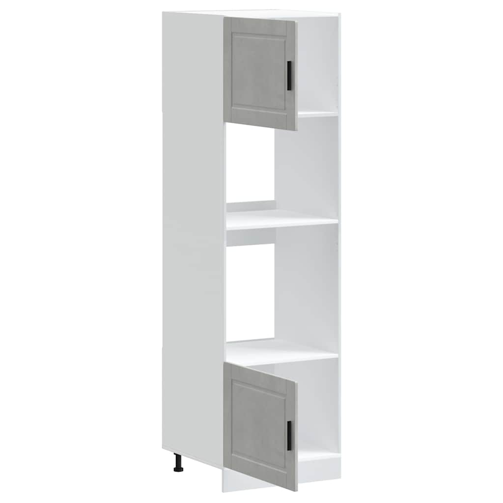 Oven Built In Cabinets 2 Pcs Porto Series Concrete Grey Particleboard