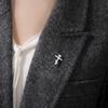 LIKGREAT Orthodox Cross Brooch for Men Catholicism Symbol Pin Stainless Steel Jewelry Russian Greek Catholic Gift for Shirt Suit