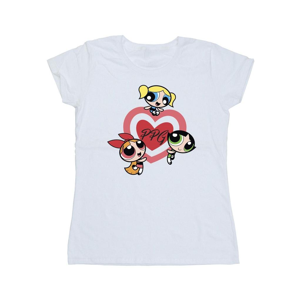 The Powerpuff Girls Womens/Ladies Double Heart Cotton T-Shirt
